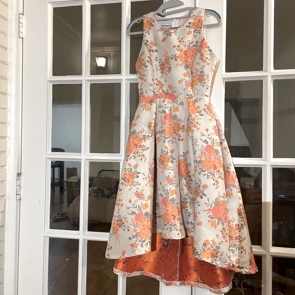 ChicWish Jacqard Petite Floral Dress XS